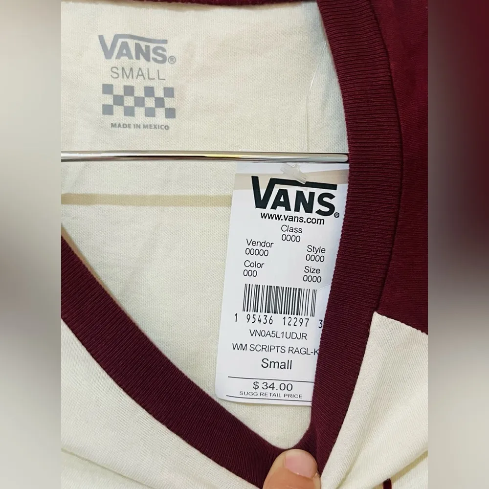 Vans Jr VANS Sleeve Top,SIZE small ,Velour Logo - Image 4