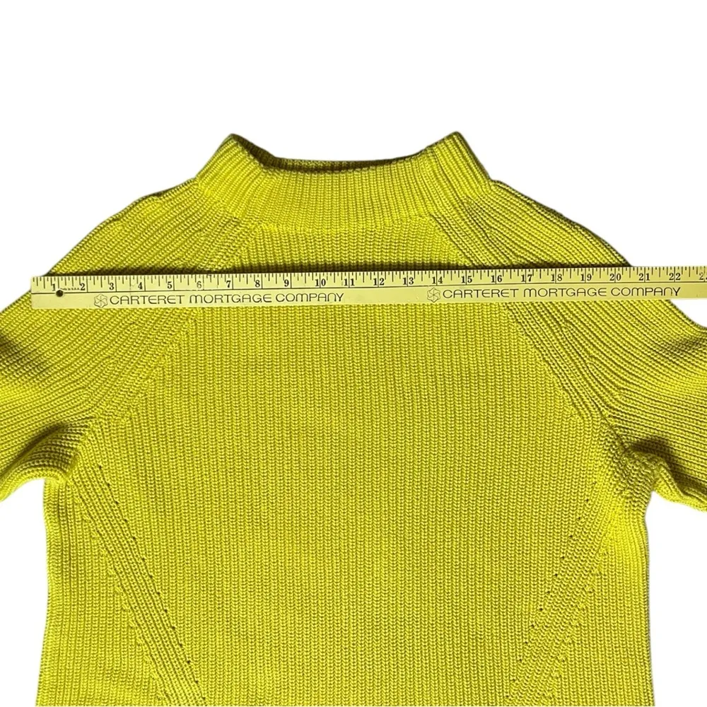 Lands End Sweater Womens Plus 1X 16W 18W Shaker Funnel Neck Pullover Knit Yellow - Image 16