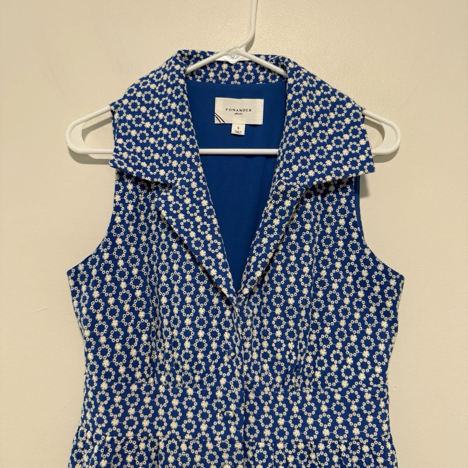 Tuckernuck Pomander Place Blue Eyelet Sleeveless Noelle Maxi Dress Size Small - Image 4