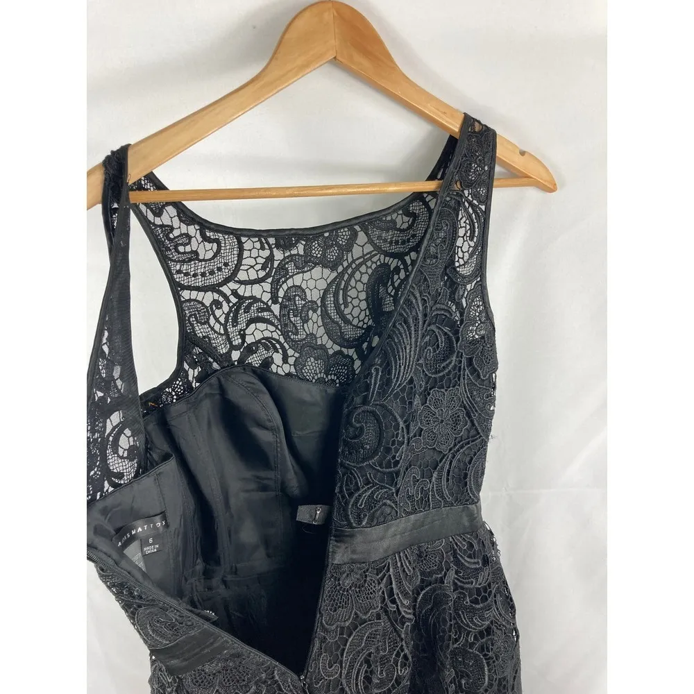 Aidan Mattox Black Lace Sleeveless Dress Size 6 - Image 6