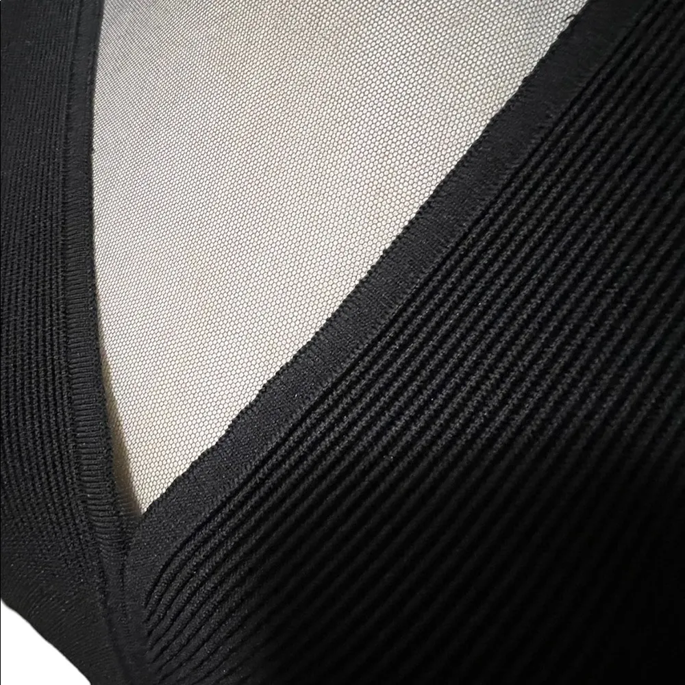 WHBM Sleeveless Black V-Neck top with Mesh detail: Size S - Image 4