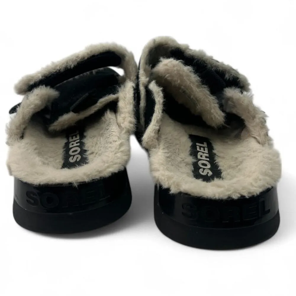 Sorel | 5 | Women's VIIBE Cozy Clog Flats Slip Slide On Open Heel Flats Sherpa - Image 3