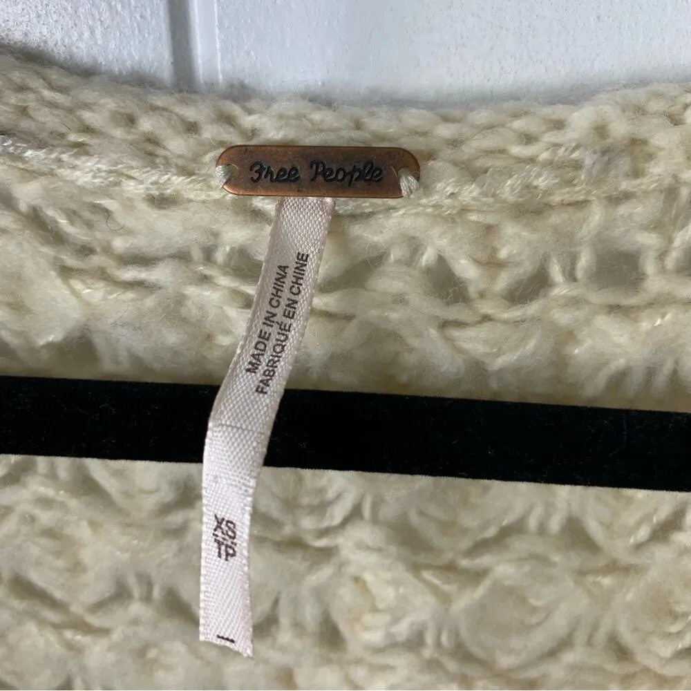 Free People cream wool open knit sweater crashing‎ wave blogger favorite XS - Image 6