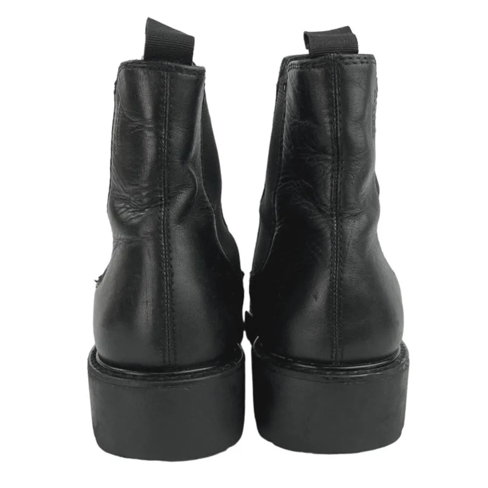 Vagabond Black Leather Lug Sole Chunky Slip On Kenova Chelsea Ankle Boots Sz 4.5 - Image 3