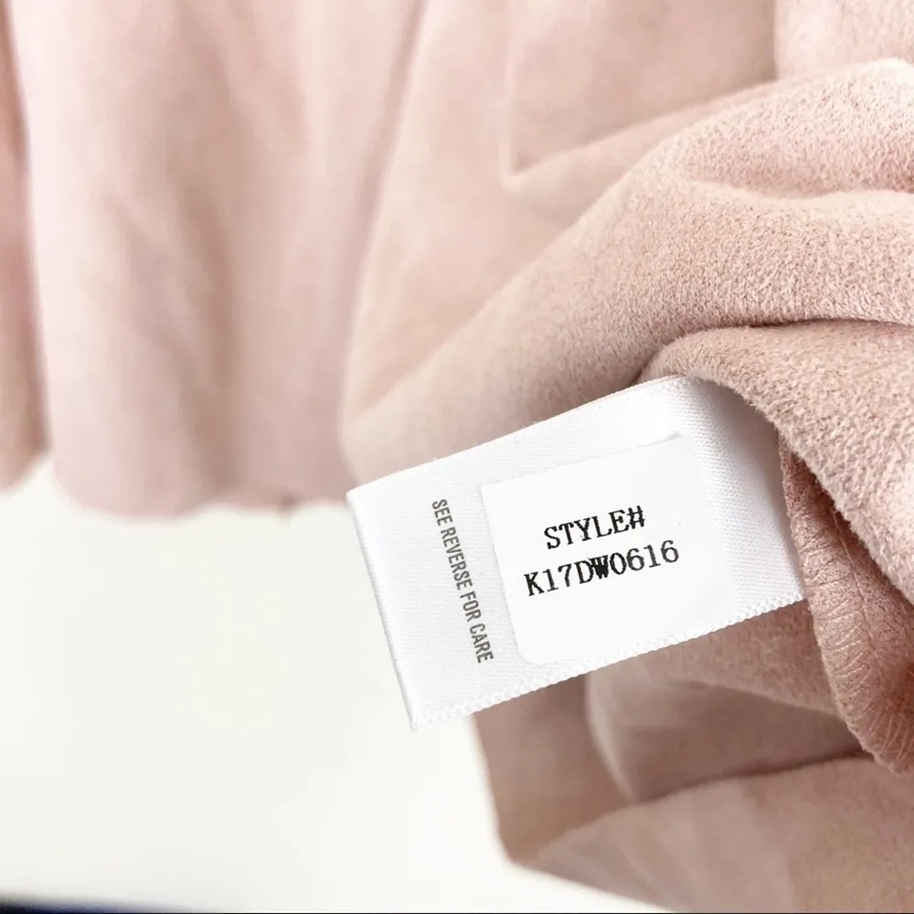 Bishop + Young Pink Faux Suede High Neck Dress Sz S - Image 7