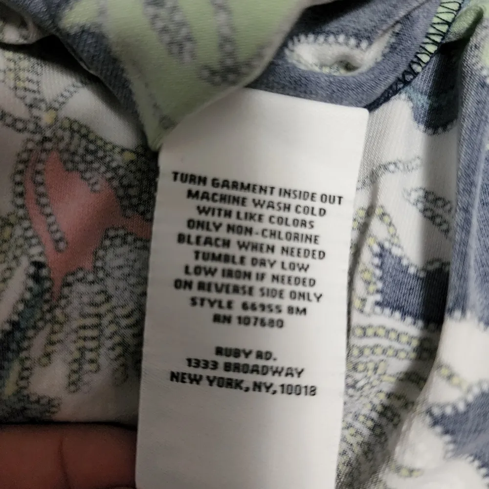 Ruby Rd. Deep Tropics Tropical Floral Puff Printed Ruffled Sleeve Top Size xlp - Image 9