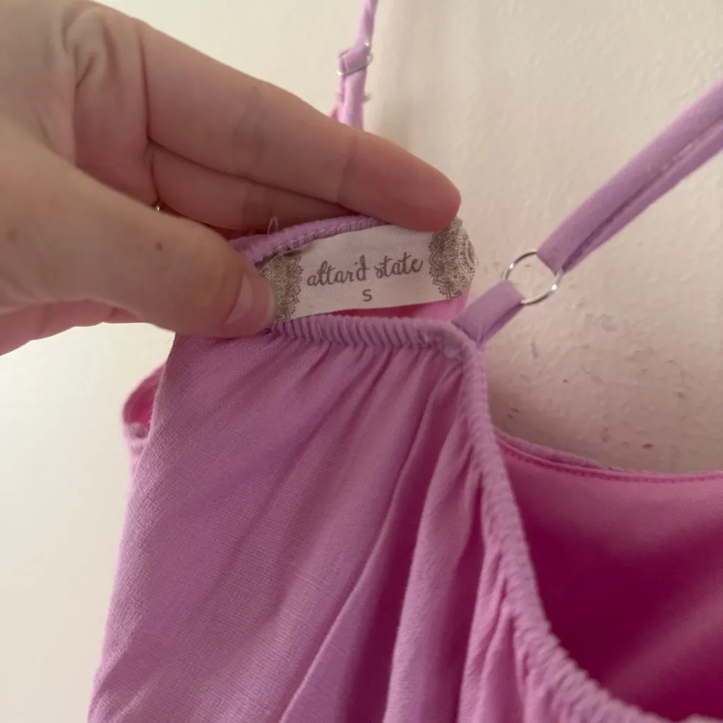 Altar'd State Light Pink Spaghetti Strap romper - Image 4