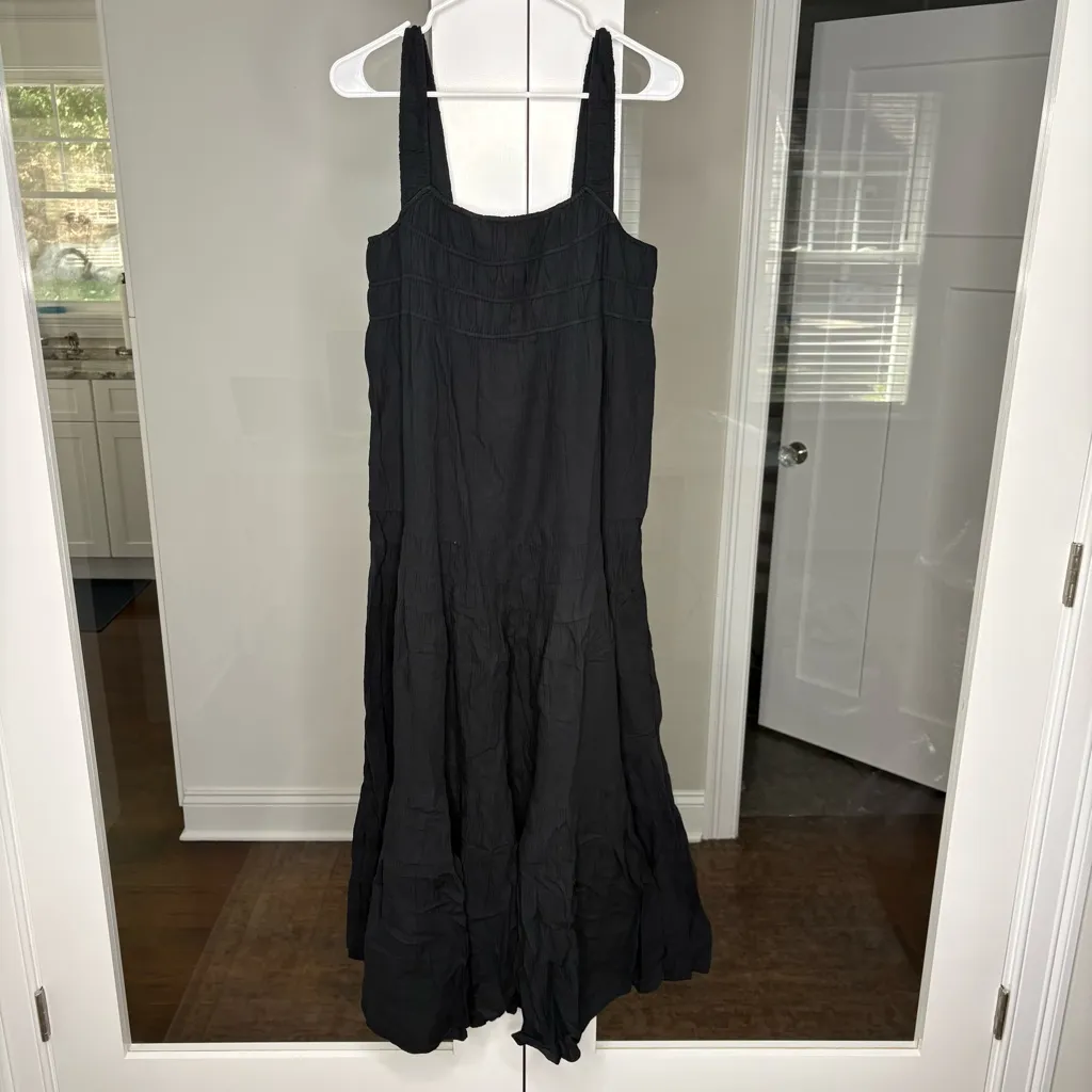 NWT J. Crew Airy Gauze Tiered Maxi Dress Black - Image 2