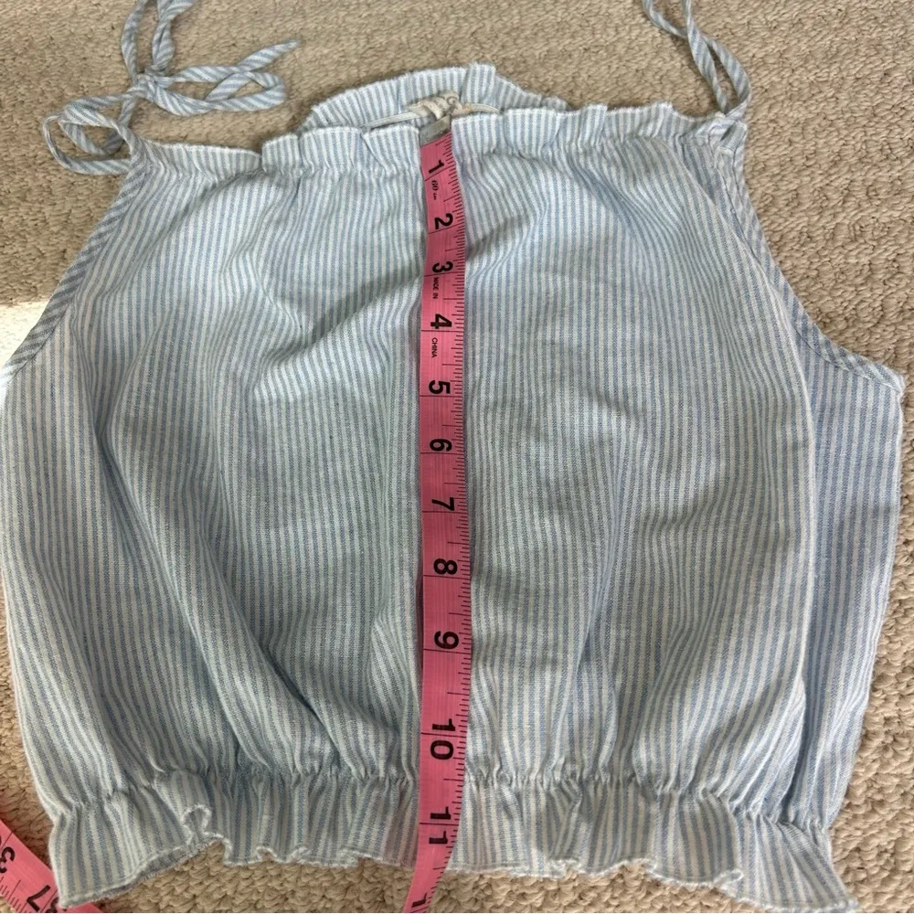 Brandy Melville John Galt Blue Striped Tank Top - Image 4