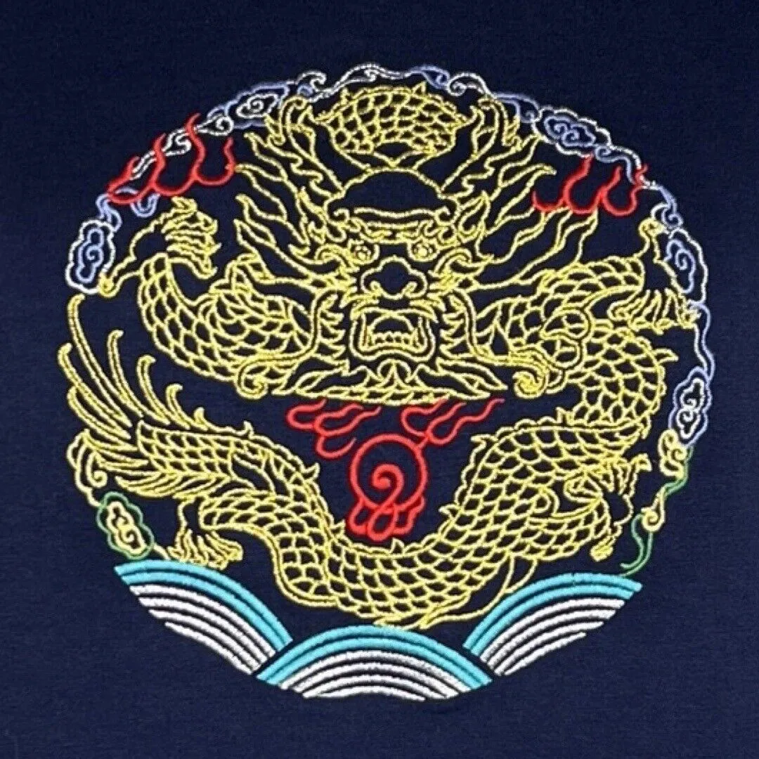 Liebo Sweatshirt Womens Medium Blue Gold‎ Embroidery Japanese Asian Inspired - Image 6