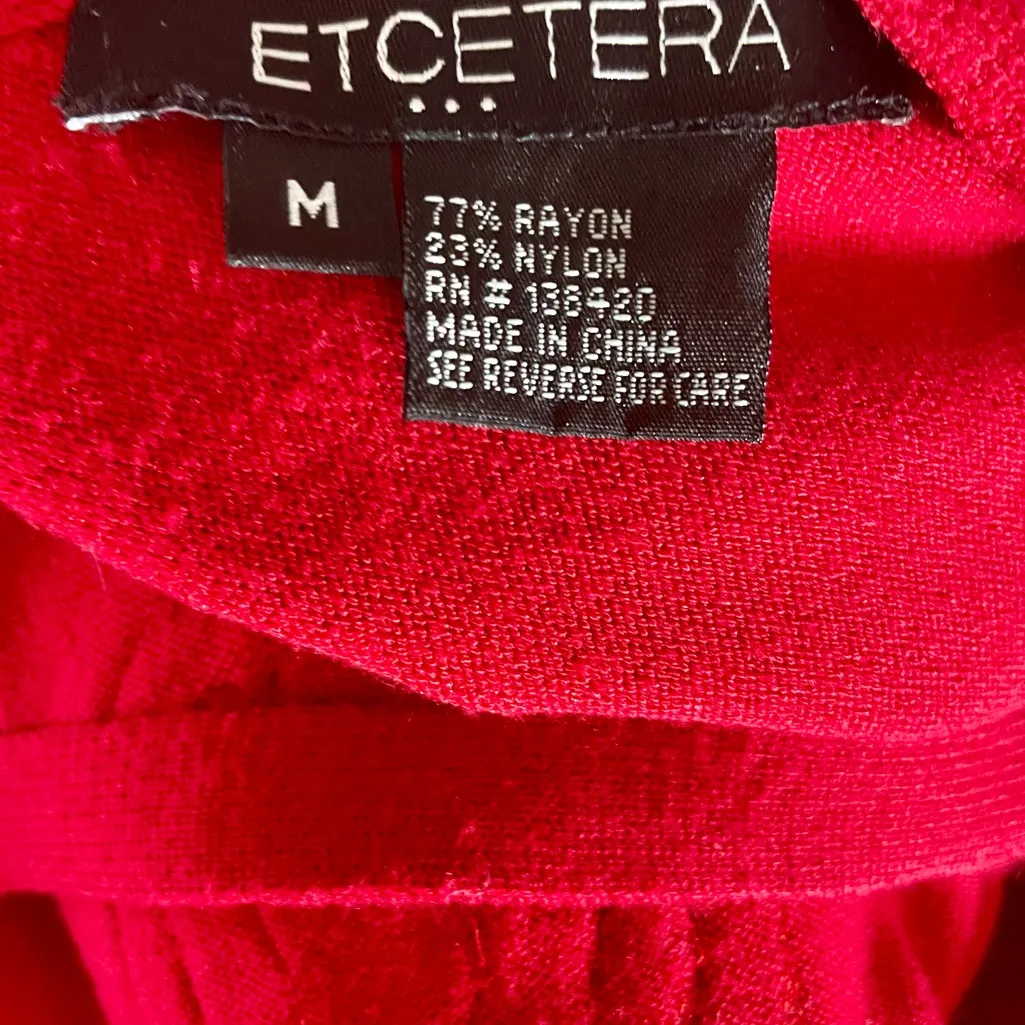 Etcetera Vibrant Red Sweater with Intricate Knitted Pattern - Image 3