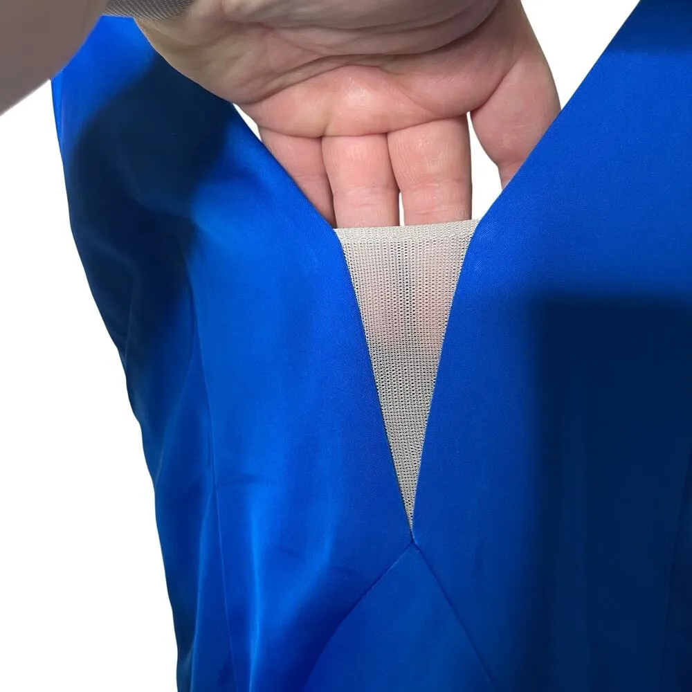 Aidan Mattox Halter Draped Gown in royal blue sz 0 - Image 9