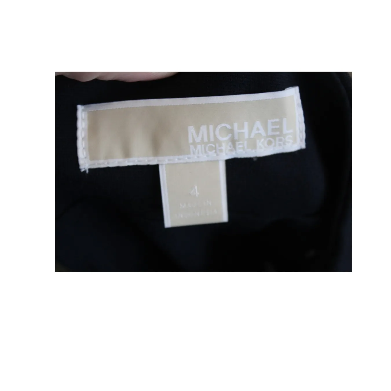 Nwot Womens Michael Kors Skirt Blue Gold Zipper Size 4‎ Pencil Mini Skirt W/Slit - Image 7