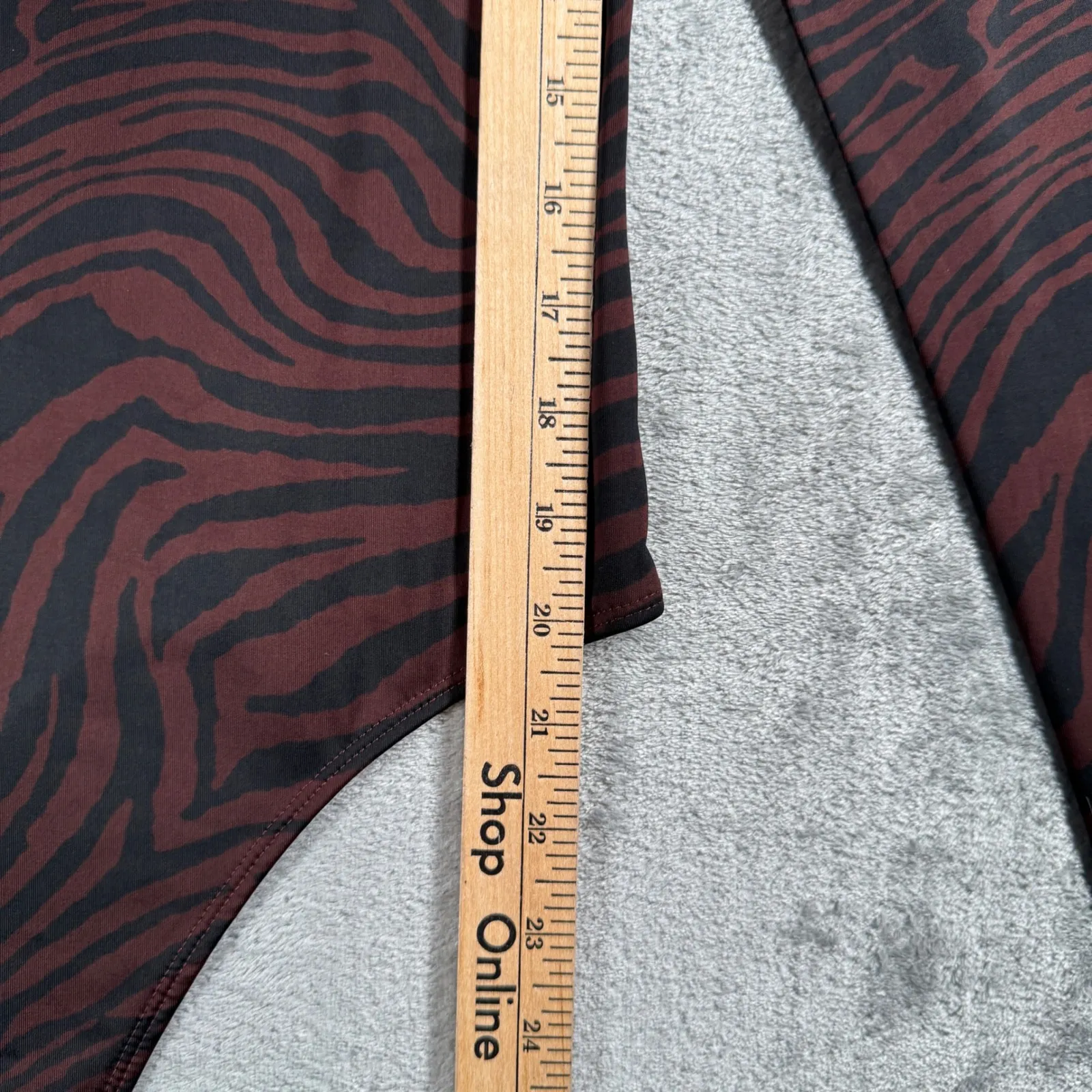 Express Body Contour Zebra Thong‎ Bodysuit Animal Print Stretch Top Layer S Club - Image 11