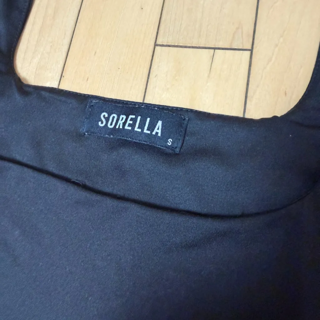 Sorella Double Layer Crop Tank Top Size Small Black Bralette - Image 3