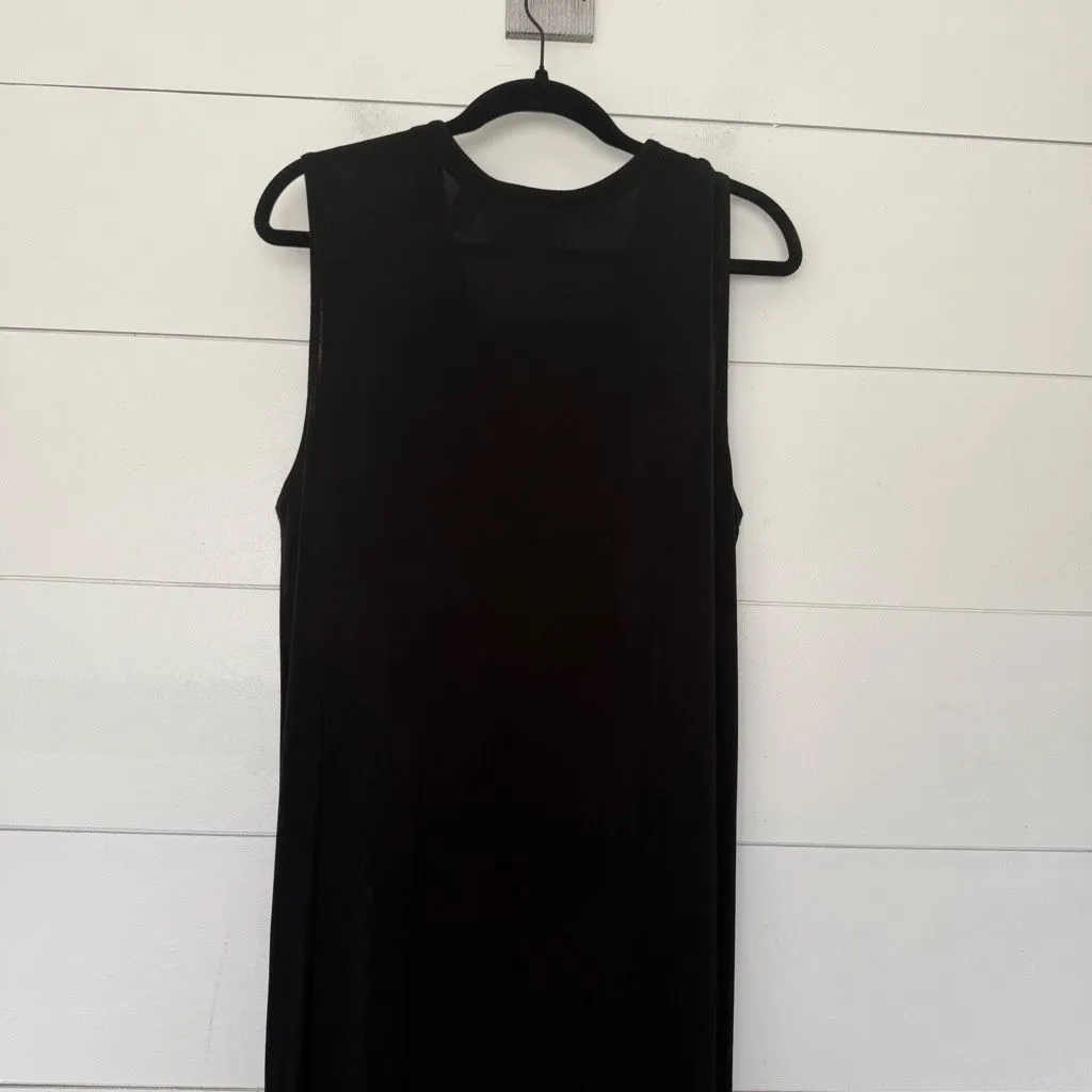 Chico’s Women’s 3 Black Sleeveless Tank Dress Maxi Stretchy Travelers - Image 4
