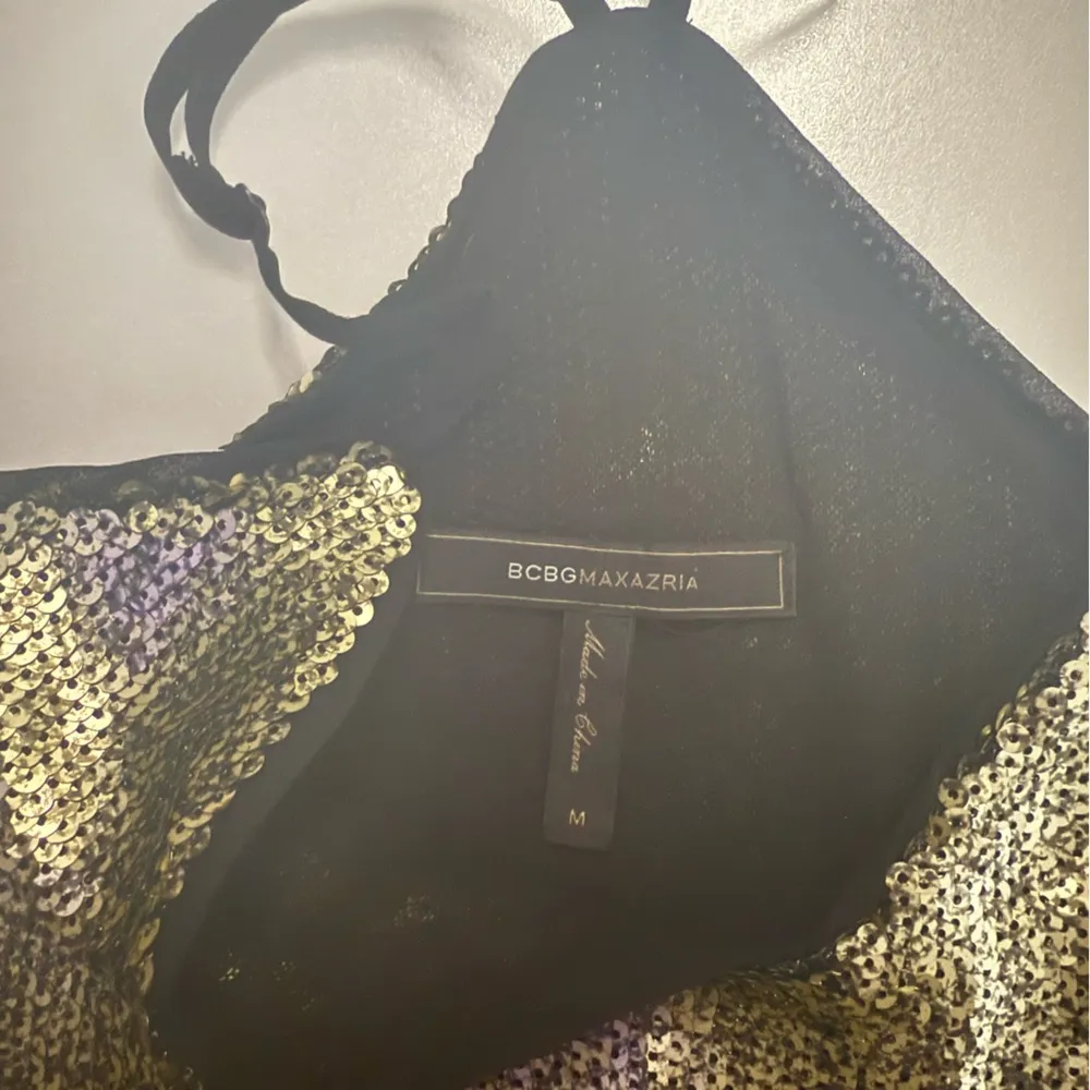 Medium BCBG Gold/Silver on Black Sequin Tank - Image 2