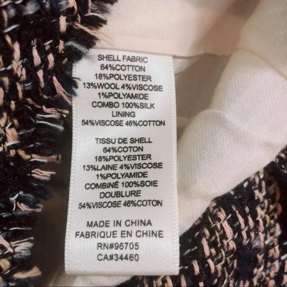 Rebecca Taylor Multi Tweed Ruffle Blazer Jacket, NWT, Size 10 - Image 11