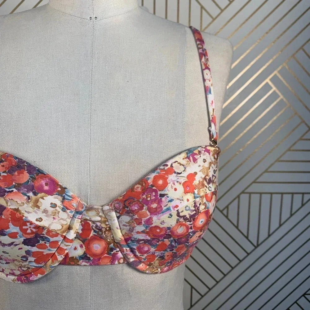 L*Space Floral Print Underwire Bikini‎ Swim Top - Image 3