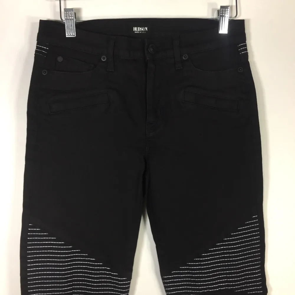 Hudson Black Skinny Moto Jeans Size 27 - Image 5