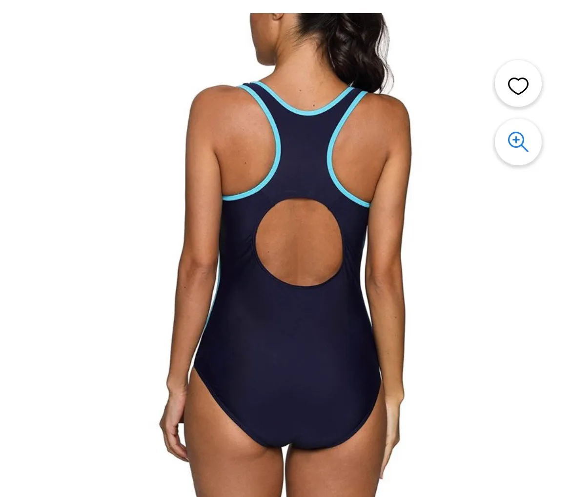 Women's Athletic One Piece Swimsuit Racerback Slimming... - Image 2