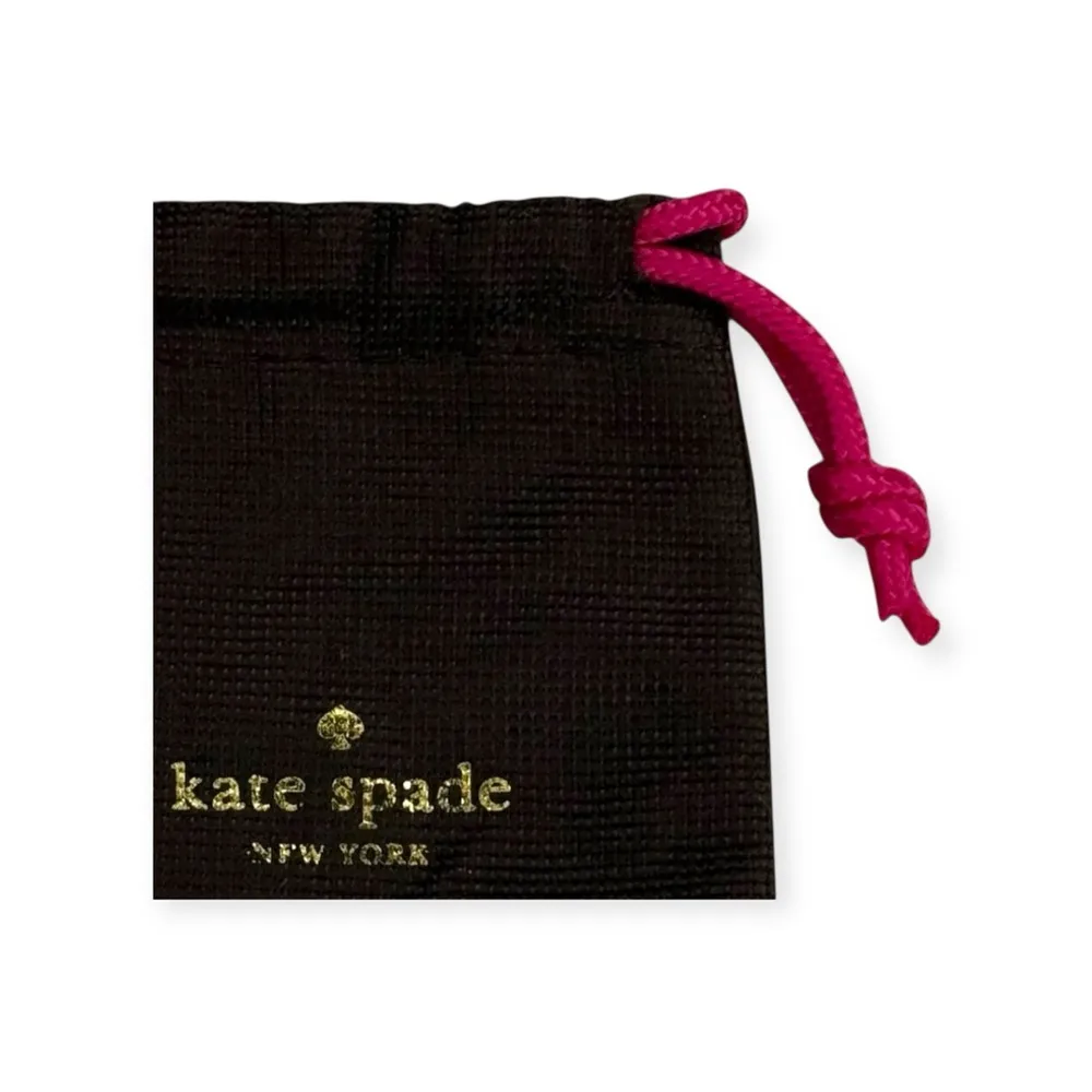 new Kate Spade KSNY  Dainty Jewelry Drawstring Pouch Dustbag  Brown + Pink  - Image 7