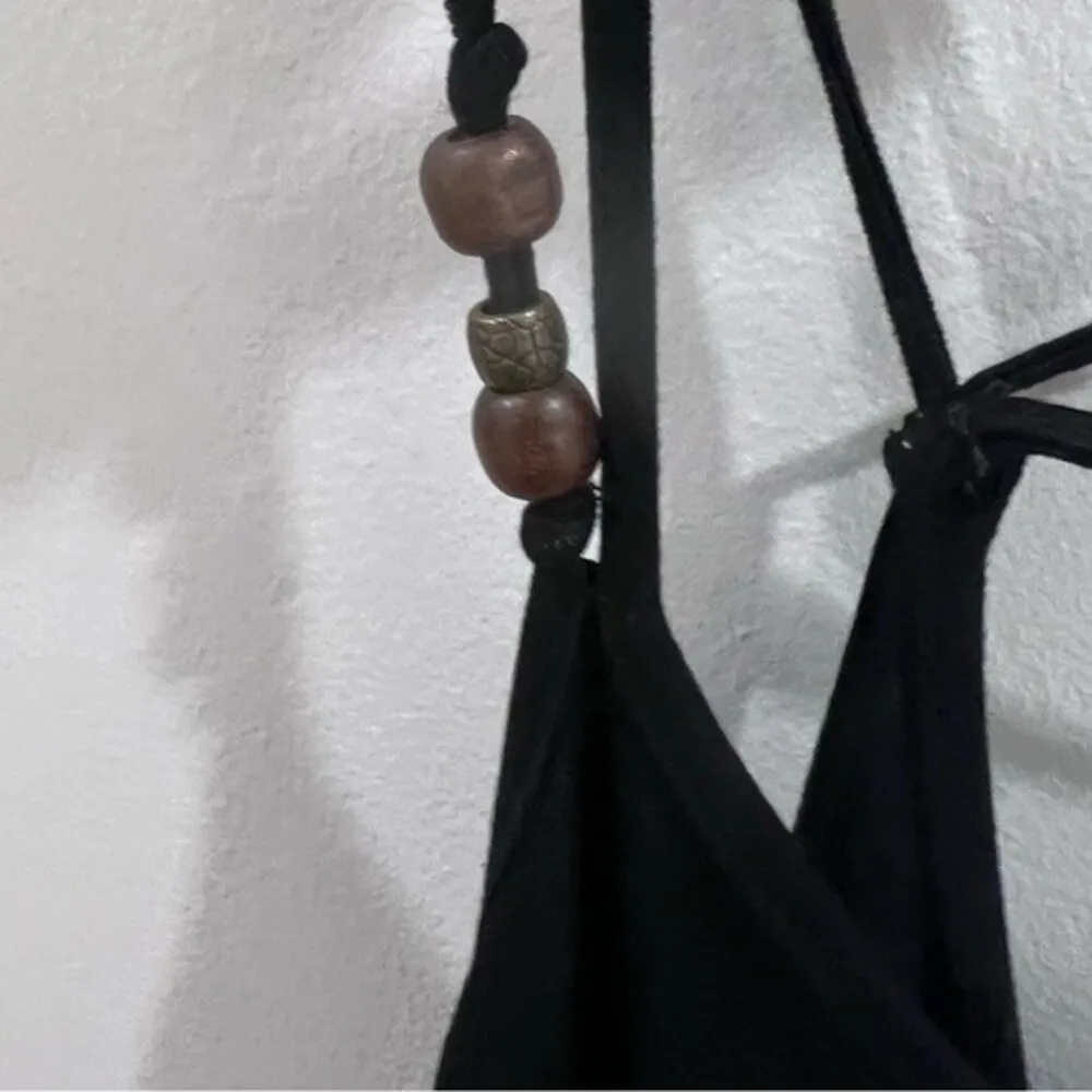 Open criss cross back black and tribal print maxi dress size medium - Image 6