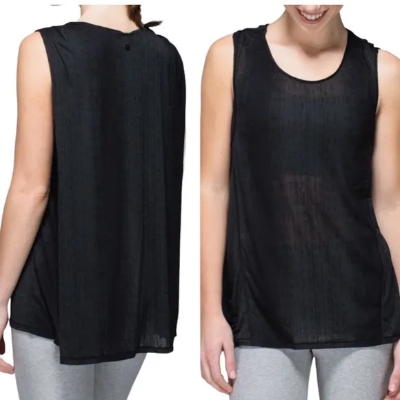 | Salutation to Savasana Cape Back Workout Tank Black Size 6 - Image 2