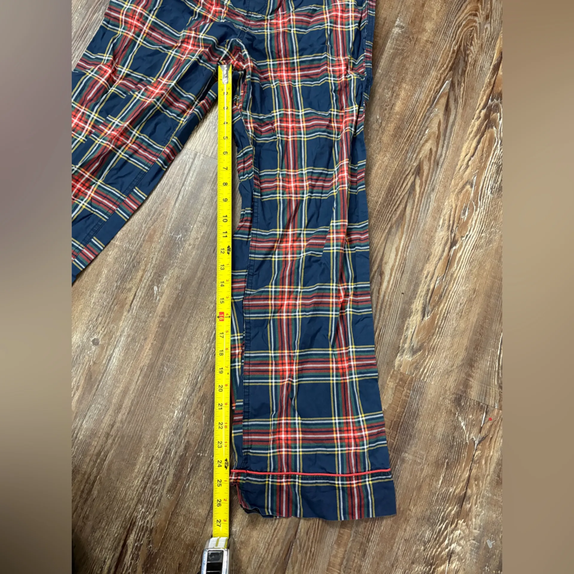 J. Crew Steward Christmas Plaid Poplin Pajama Cotton Pants XS Holiday Loungewear - Image 2