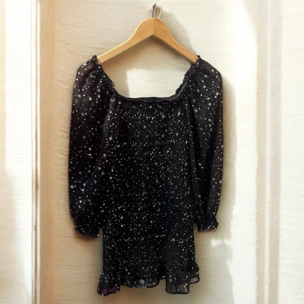 Altar'd State black dress with a silver star pattern Dress - Image 11