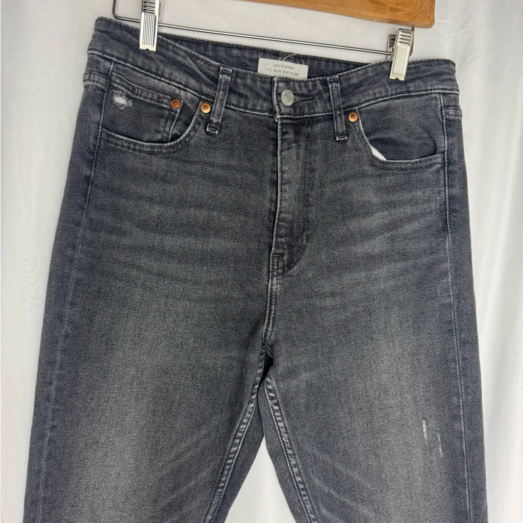 Levi's Altered 721 High Rise Skinny Jeans Up in Smoke Women's Gray Jeans - Image 9