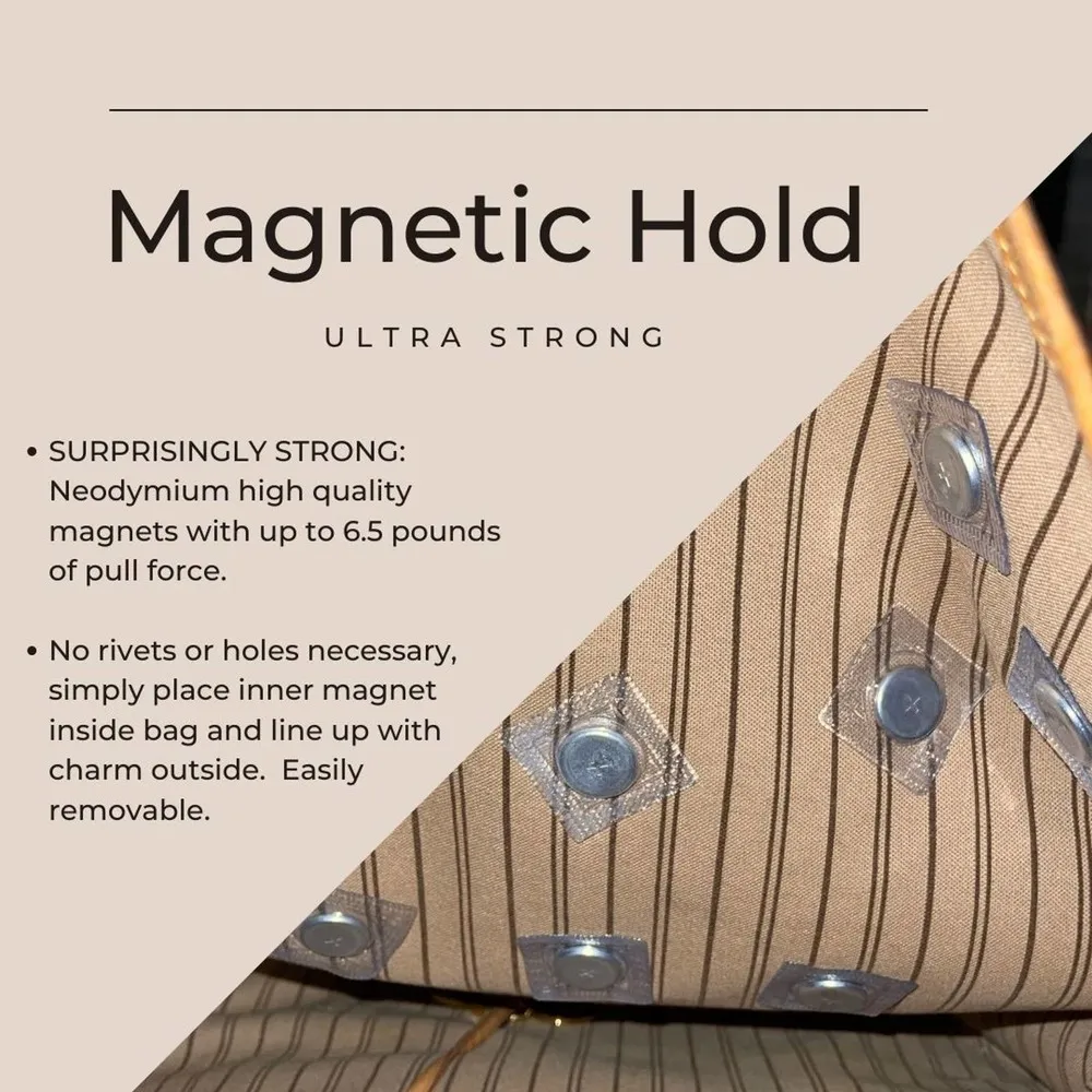 Dark Pink Turquoise Western Style Concho Handmade Magnetic Bag Charm Pear Shape - Image 6