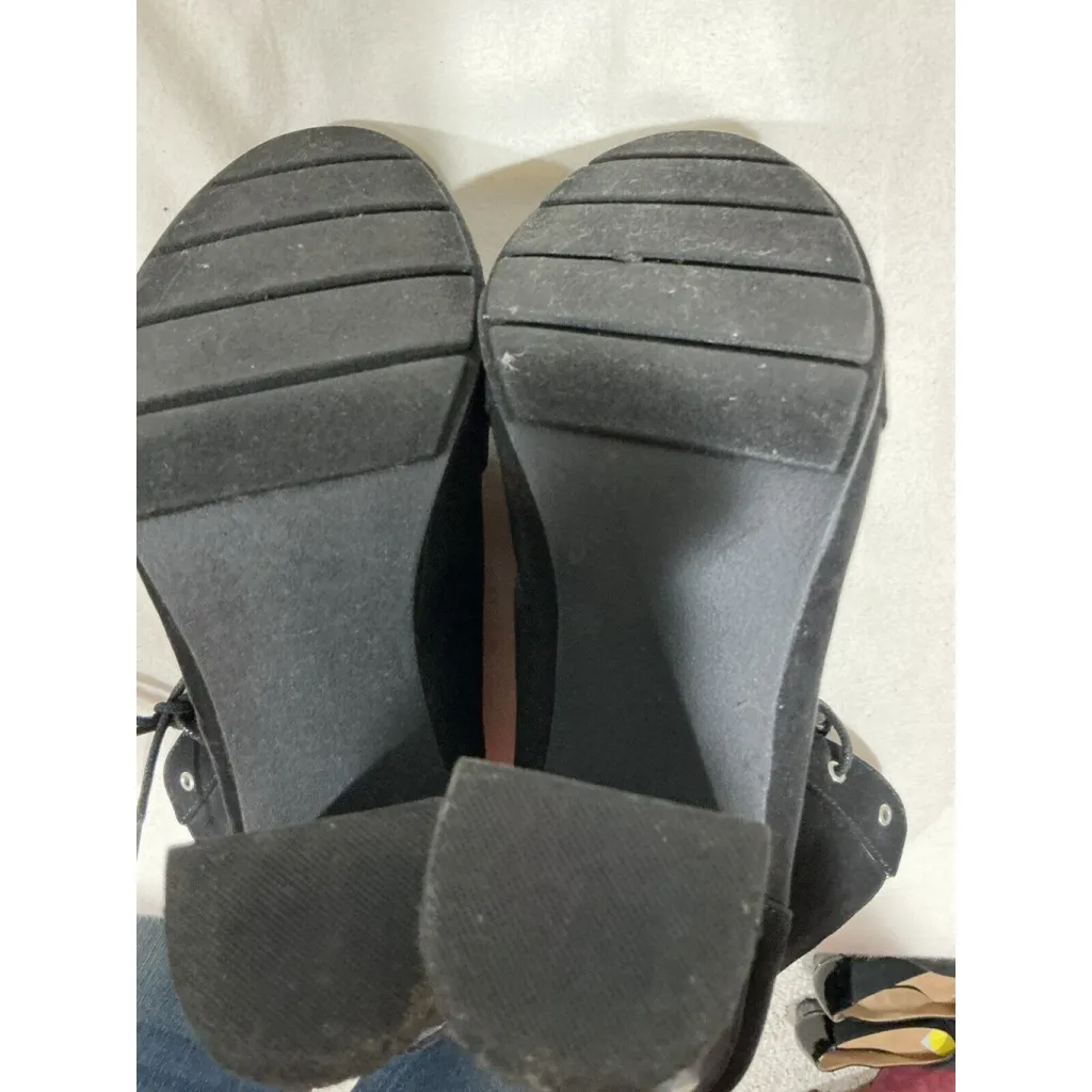 Woman’s Just Fab Magnolia Black Micro Fiber Lace Up Block Heel Combat Boots 9 - Image 7