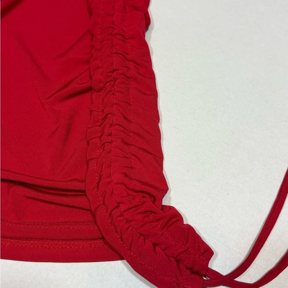 Windsor Red Ruched One Shoulder Cocktail Dress - Image 2