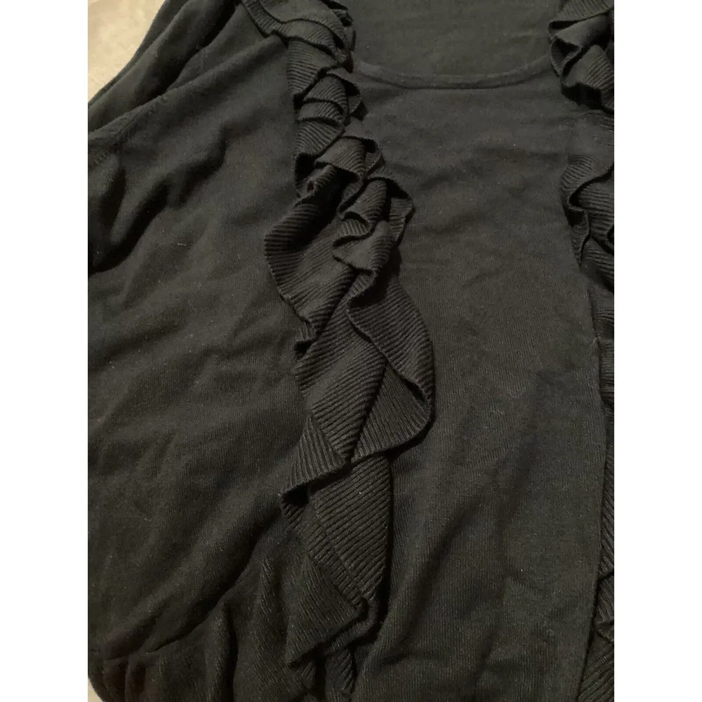 Joseph A  Black Rayon Blend Knit Open Cardigan - Image 5