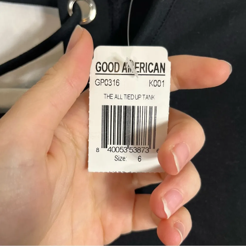 NWT Good American All Tied Up Tank Black Long Sleeve Top Size 3XL - Image 8