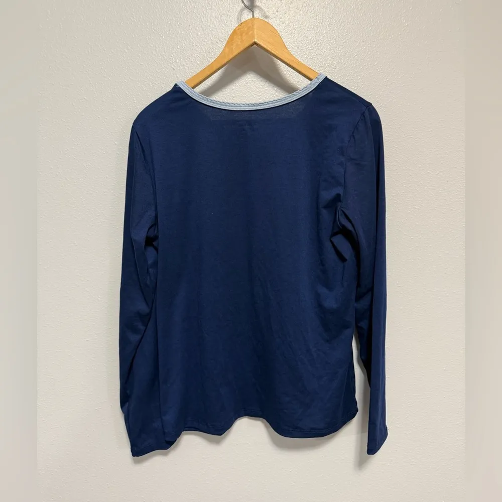 Lands’ End Blue Long Sleeve Pajama Top NWOT Size Medium - Image 3