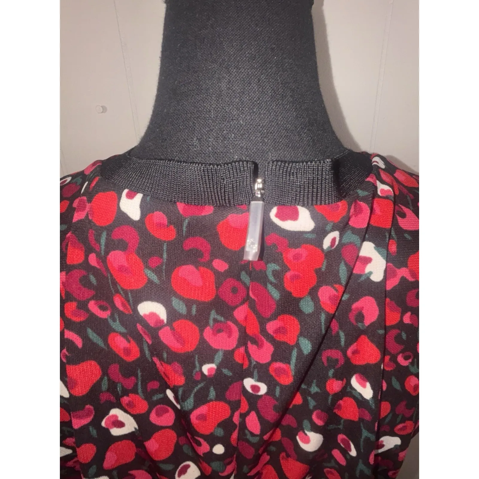 lauren ralph lauren black red floral top poppy short sleeve blouse Medium Zip - Image 3