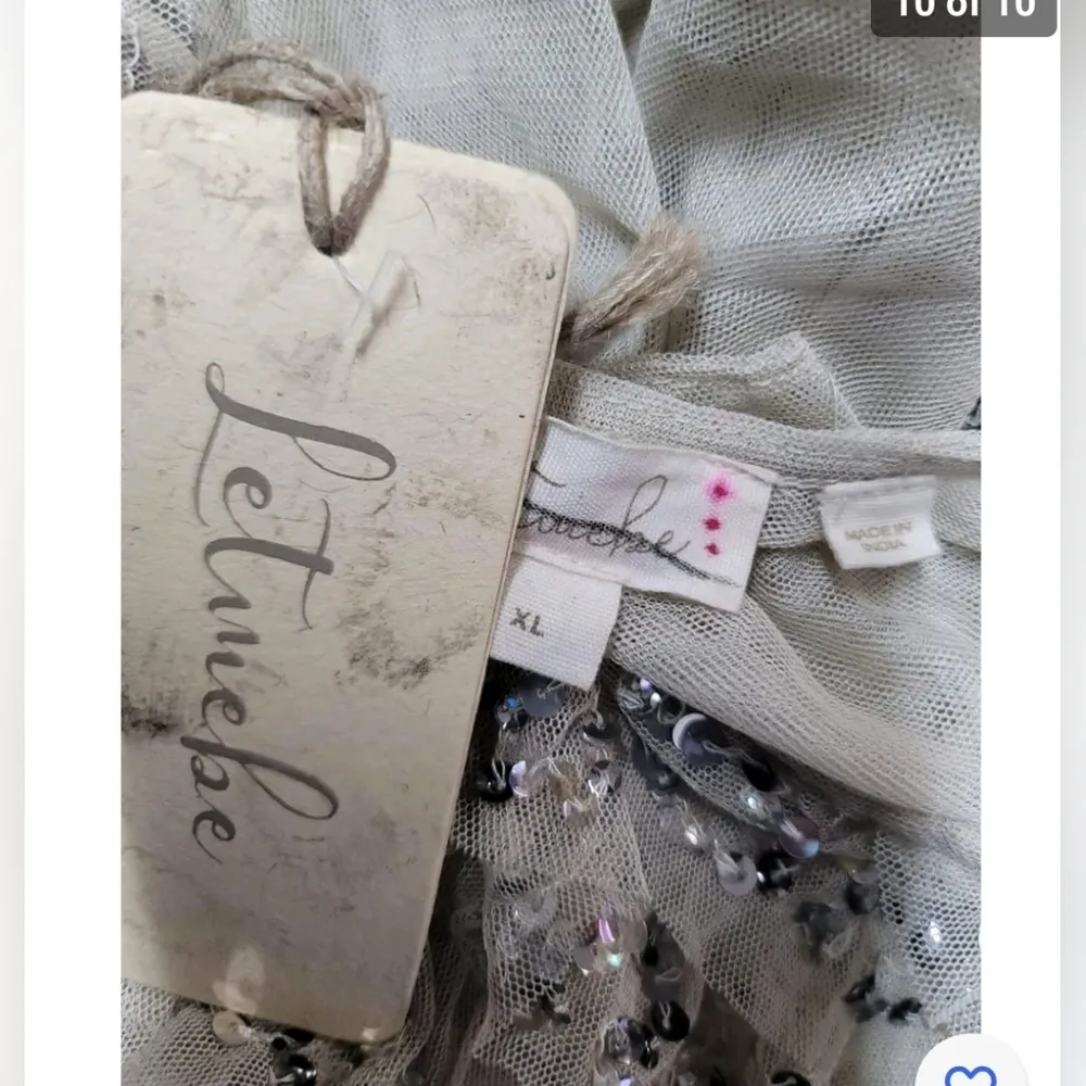 Anghropologie Let Me Be Sequined Tulle Blouse Size XL - Image 9