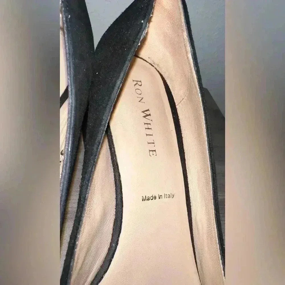 Ron White Doreen Floral Women's Block Heels, Black Suede, Size 38.5 EU,Size 8 US - Image 7