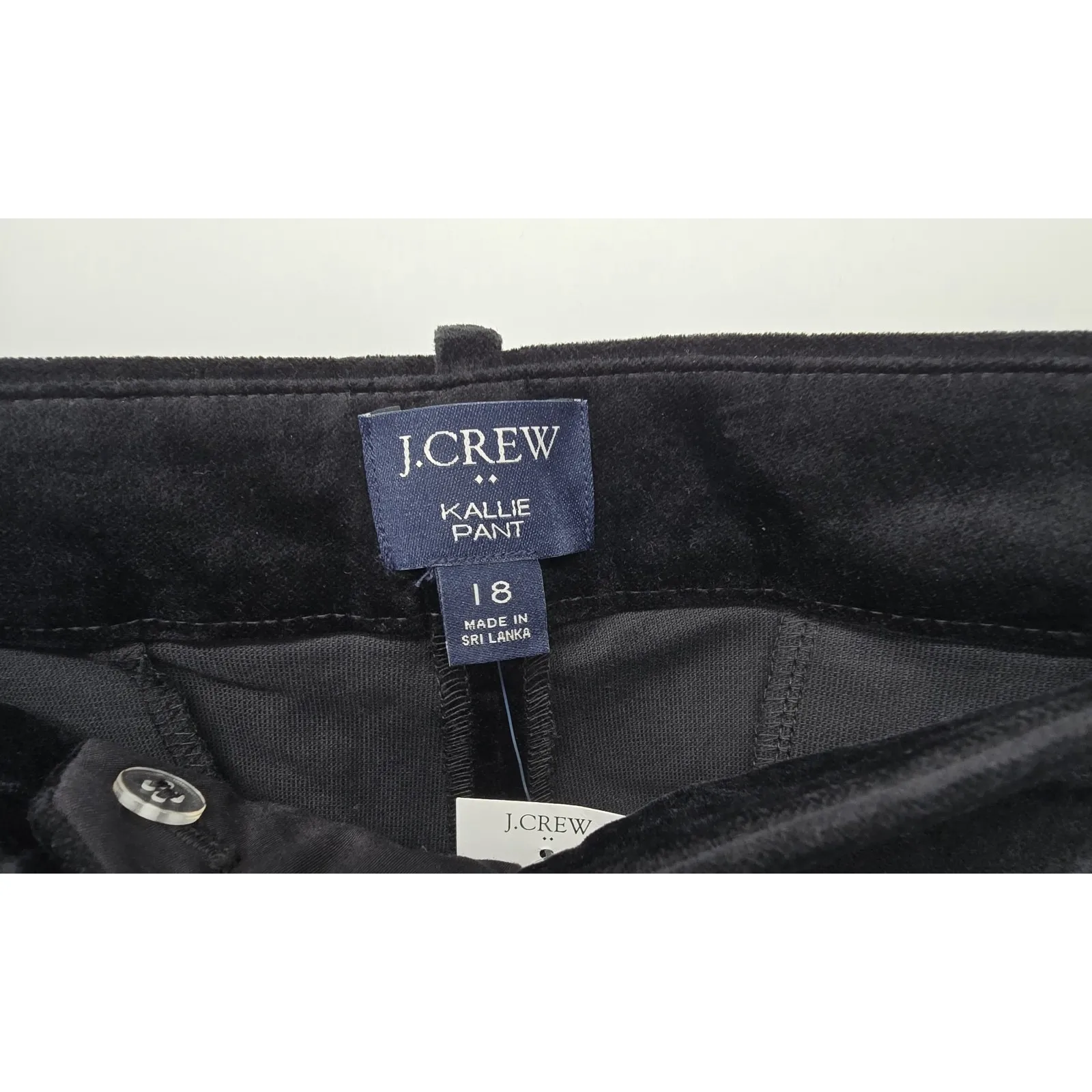 J. Crew Kallie Pant Womens‎ Size 18 Black Velvet Cropped Career Casual - Image 3