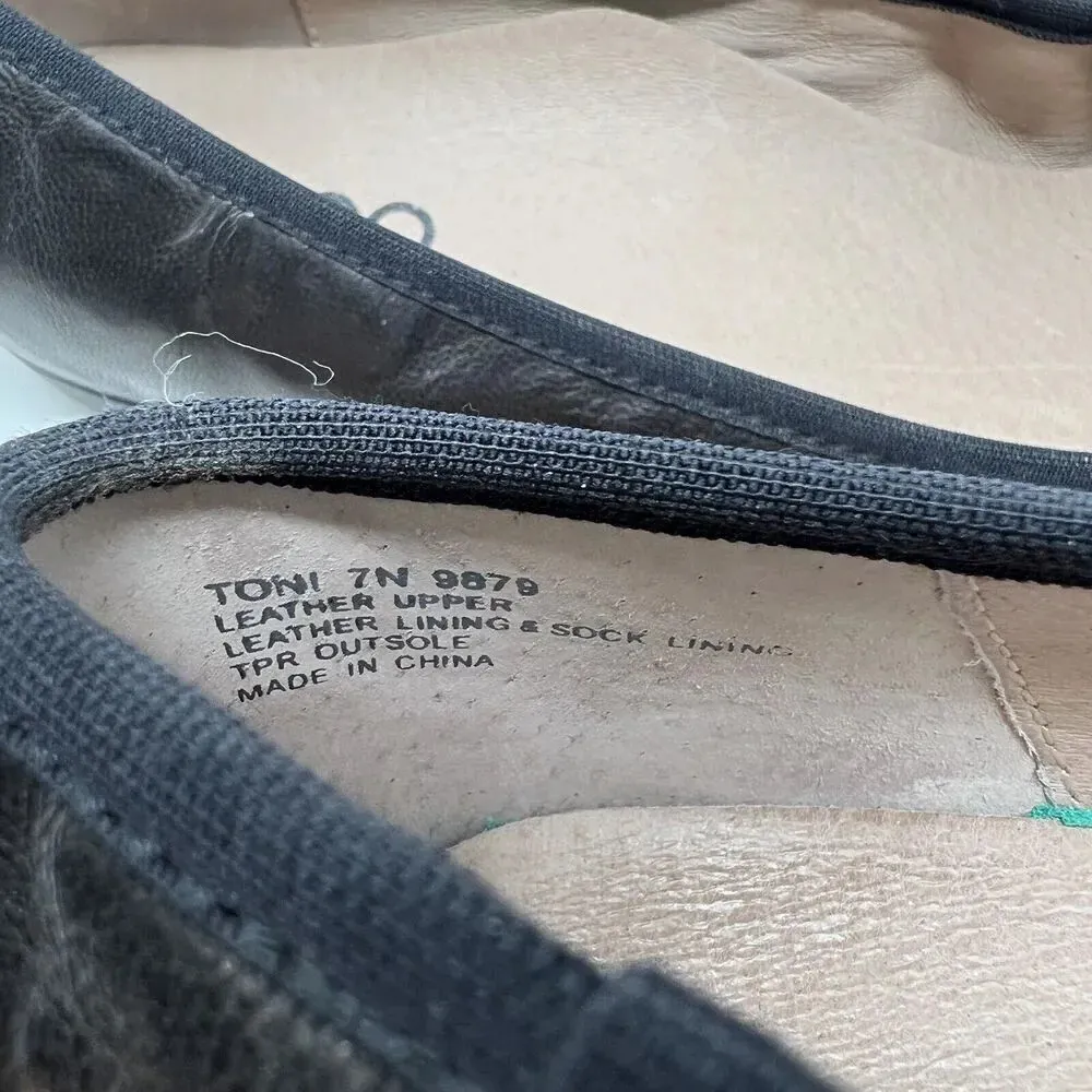 Abeo Toni Black Leather Slip‎ On Comfort Ballet Flat Shoes Women’s Size 7N - Image 10