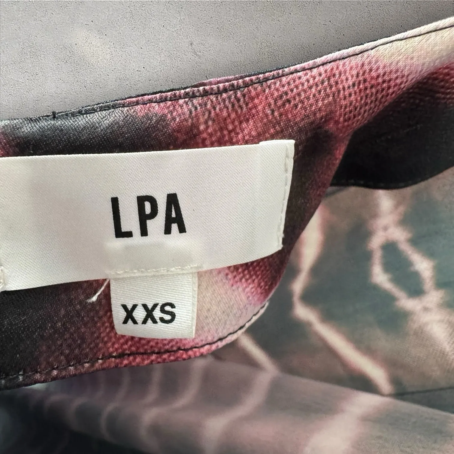 LPA "Lunetta" Midi Satin Slip Dress in Heidi‎ Tie Dye Sz XXS - Image 6