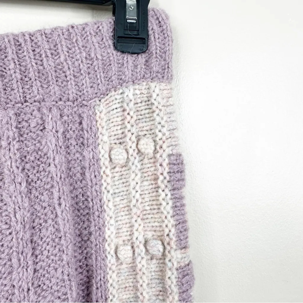 LoveShackFancy Landana Alpaca Wool Knit Joggers Womens XS Purple Cottagecore - Image 7