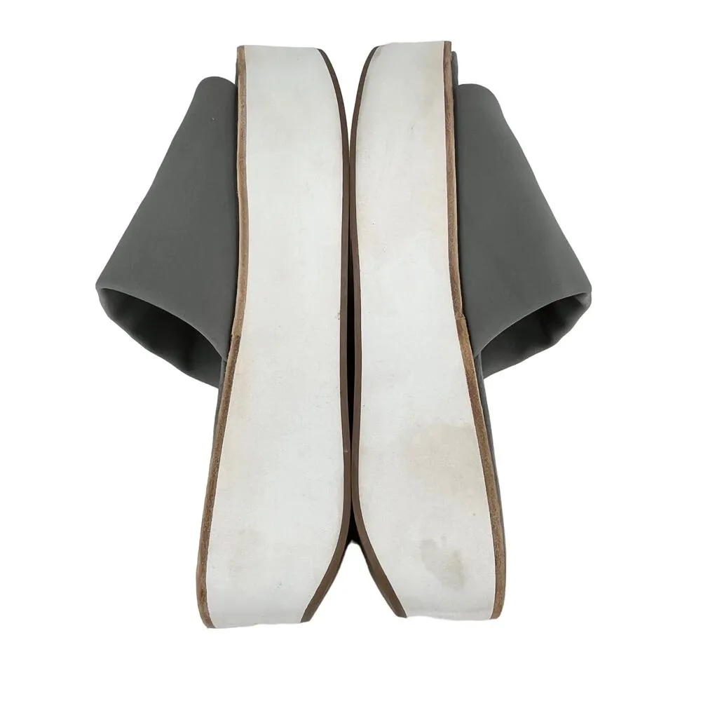 J/Slides Platform Sandals Slides 8 Gray White - Image 6