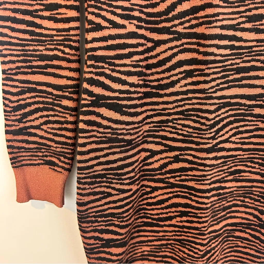 Express Negin Mirsalehi Anima Brown/Black Long Sleeve Sweater Midi Dress Small - Image 9