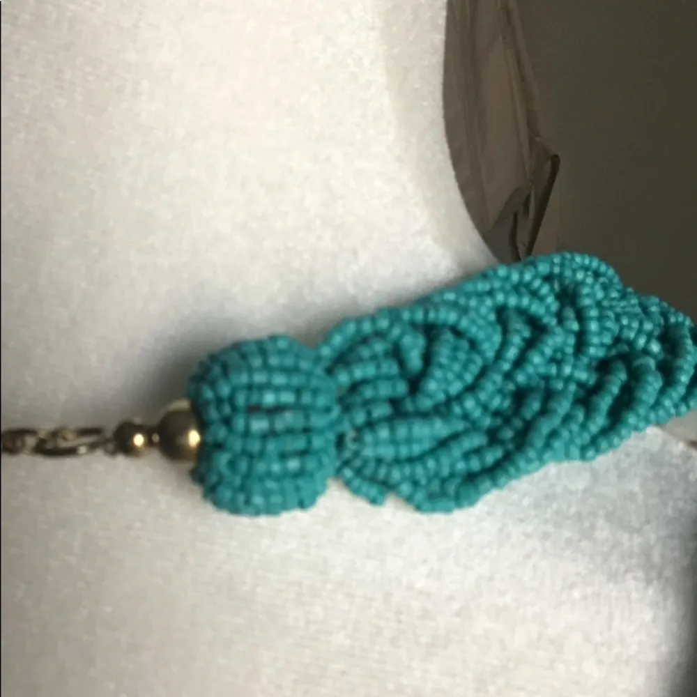 Set Statement Chunky Braided Turquoise Colored Dyed Howlite Seed Bead Jewelry Blue - Image 5