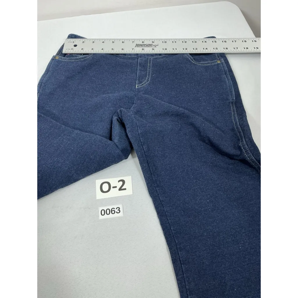 Womans Excellent Cond. Pajama Jeans Blue Jeans Medium Pullon Flare Leg 0063/O - Image 5