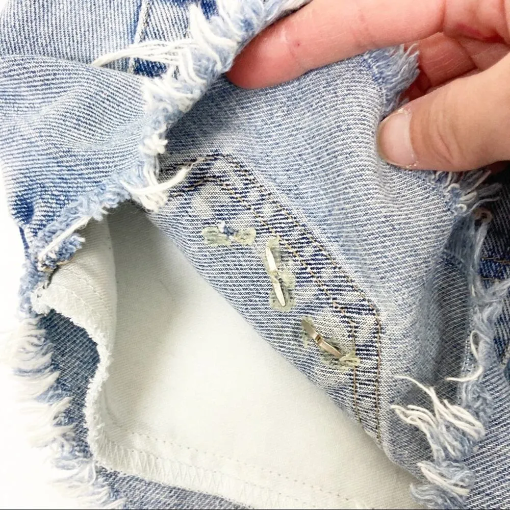 Vintage Tommy Hilfiger Cut Off Distressed Jean Shorts Sz 29 - Image 9