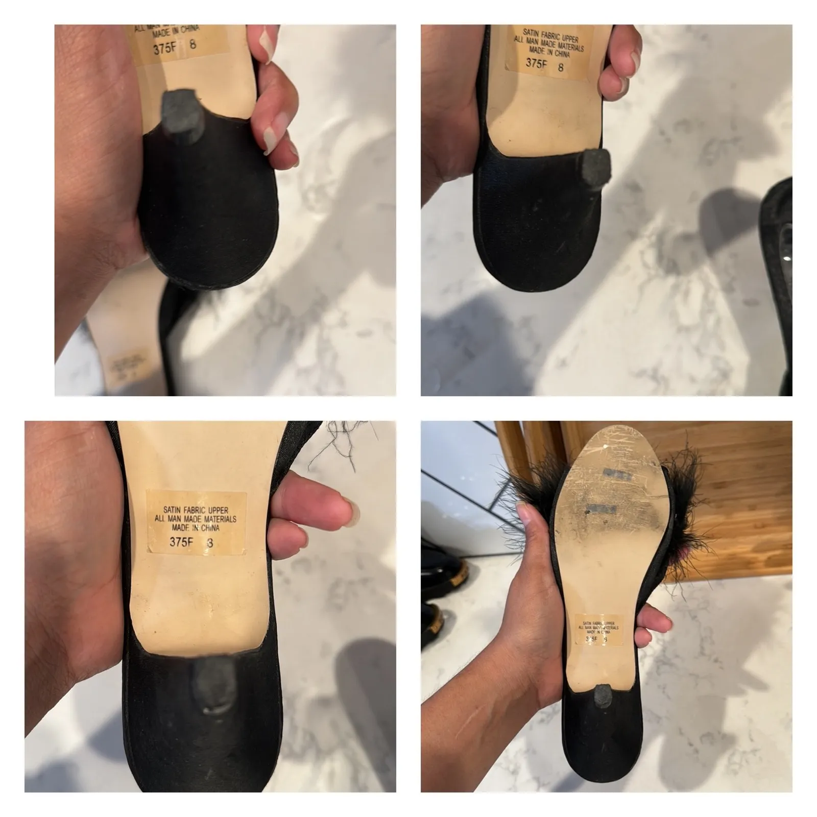 Fredrick’s of Hollywood 1980s Satin Peep Toe Pumps with Ostrich Feathers size 7 - Image 9